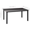 vidaXL 5 Piece Garden Dining Set Black