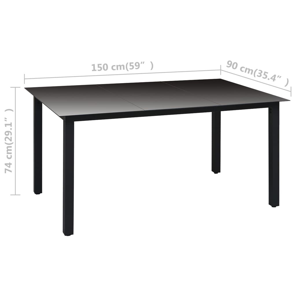 vidaXL 5 Piece Garden Dining Set Black
