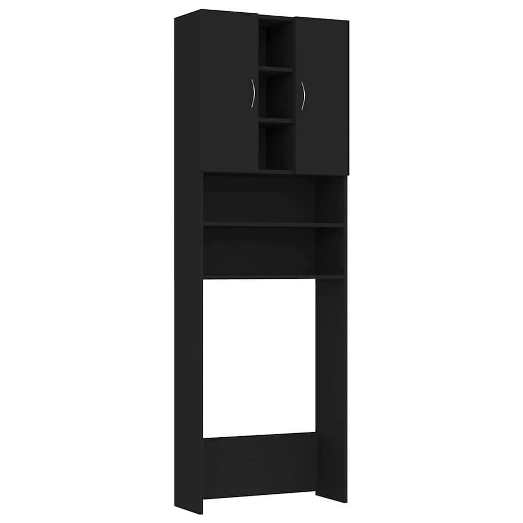 vidaXL Washing Machine Cabinet Black 64x25.5x190 cm