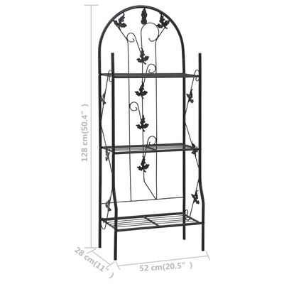 vidaXL 3-Layer Plant Rack Black 52x28x128 cm Iron,  vidaXL 3-Layer Plant Rack Black 52x28x128 cm Iron
