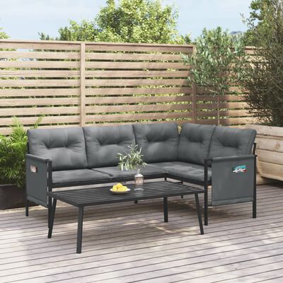 vidaXL Garden Corner Sofa Anthracite Steel and Textilene,  vidaXL Garden Corner Sofa Anthracite Steel and Textilene