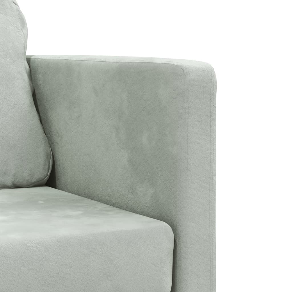 vidaXL Floor Sofa Bed 2-in-1 Light Grey 122x204x55 cm Velvet