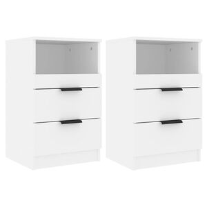 vidaXL Bedside cabinets 2 pcs White Medium Engineered wood