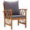 vidaXL 4 Piece Garden Lounge Set with Cushions Solid Acacia Wood