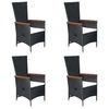 vidaXL 7 Piece Garden Dining Set Poly Rattan Black