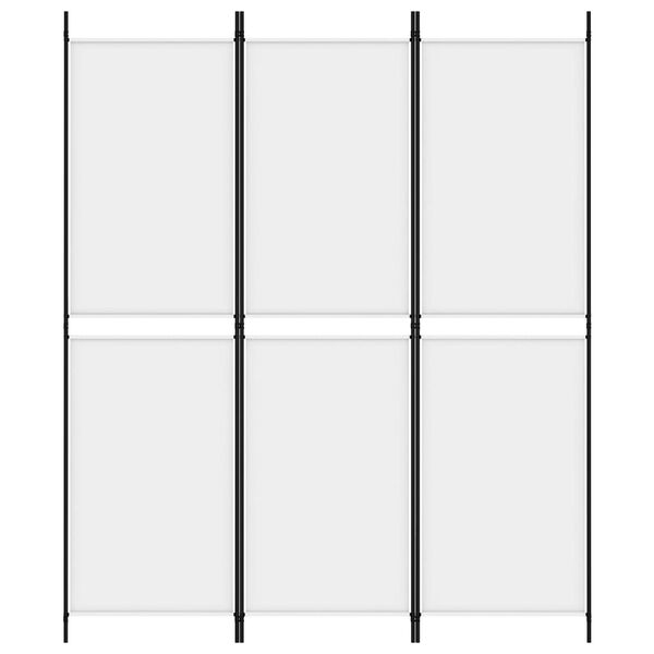 vidaXL 3-Panel Room Divider White 150x180 cm Fabric