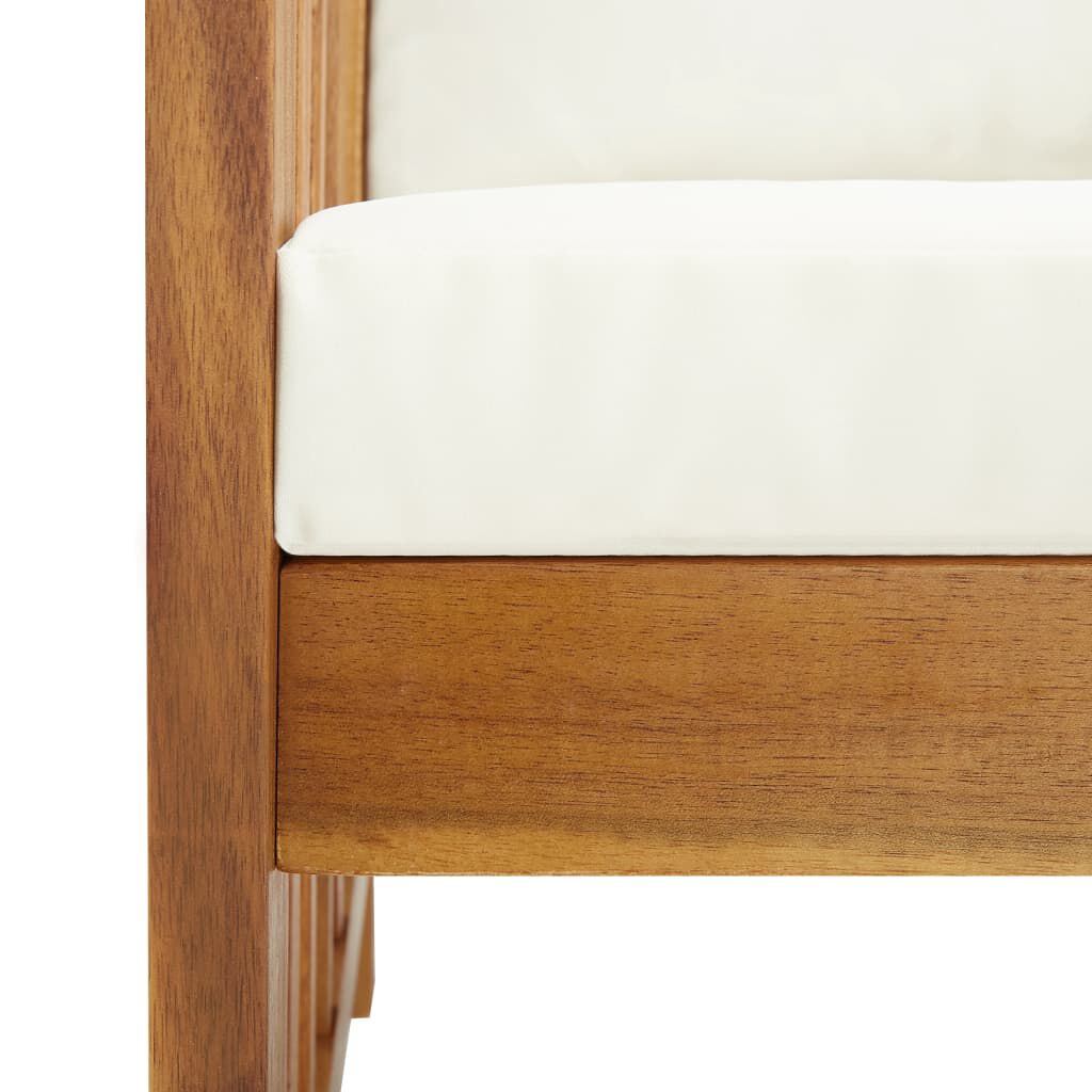 vidaXL Garden Bench with Cushions 119 cm Solid Acacia Wood