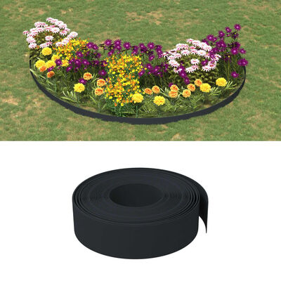 vidaXL Garden Edgings 3 pcs Black 10 m 15 cm Polyethylene
