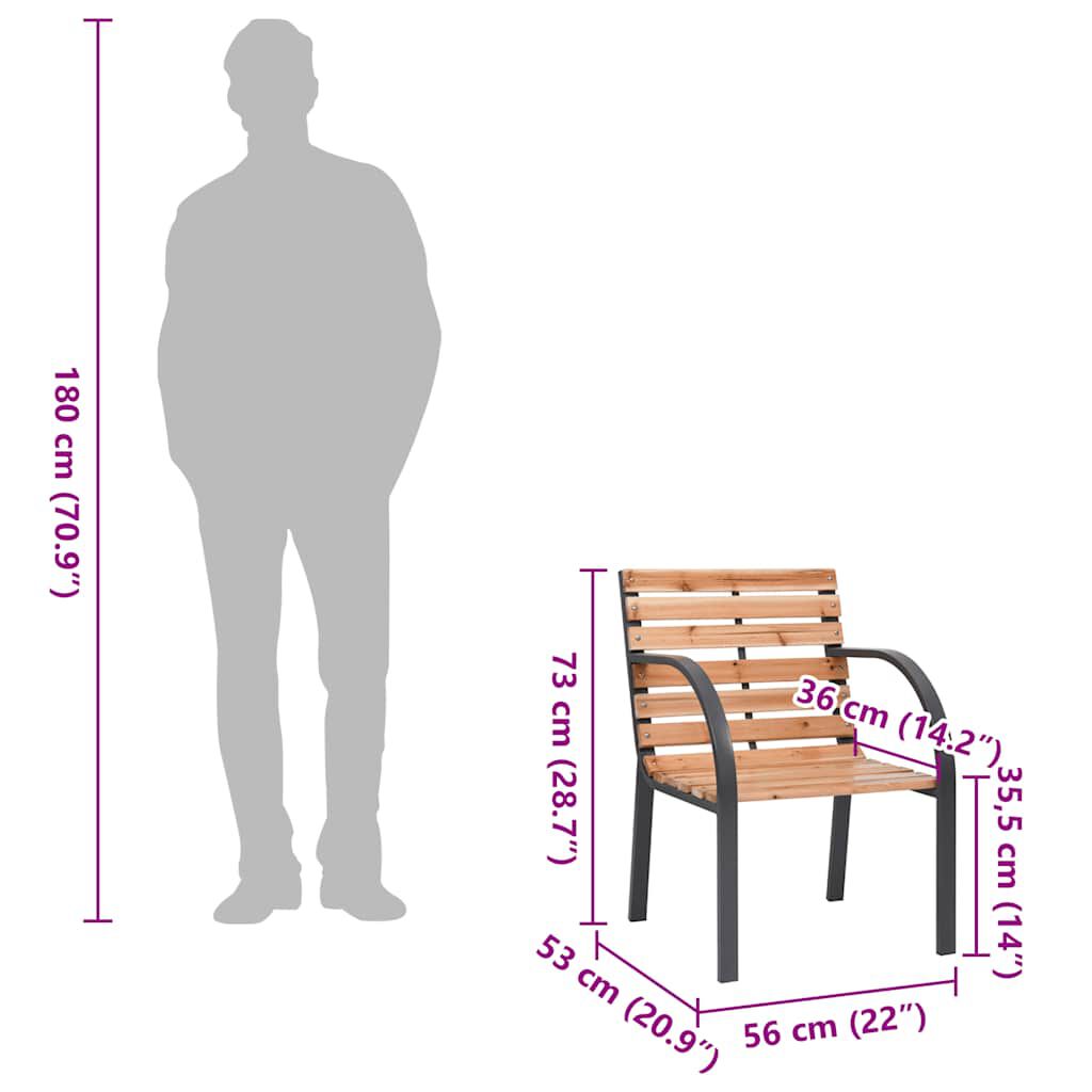 vidaXL Garden Chairs 2 pcs Solid Wood Fir