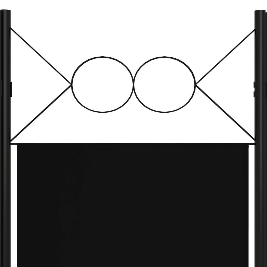 vidaXL 6-Panel Room Divider Black 240x180 cm