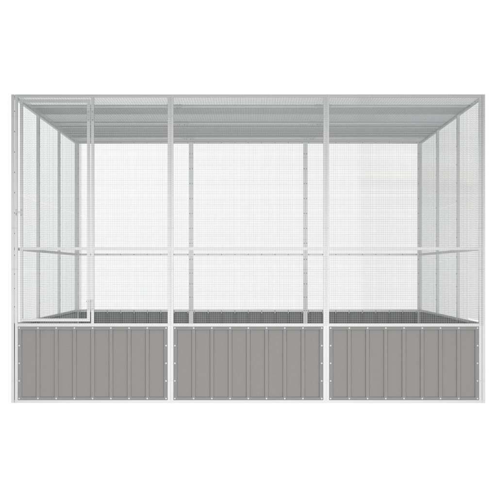 vidaXL Bird Cage Grey 302.5x324.5x211.5 cm Galvanised Steel, grey vidaXL Bird Cage Grey 302.5x324.5x211.5 cm Galvanised Steel