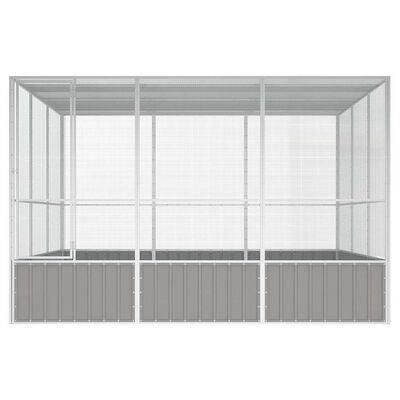 vidaXL Bird Cage Grey 302.5x324.5x211.5 cm Galvanised Steel, grey vidaXL Bird Cage Grey 302.5x324.5x211.5 cm Galvanised Steel