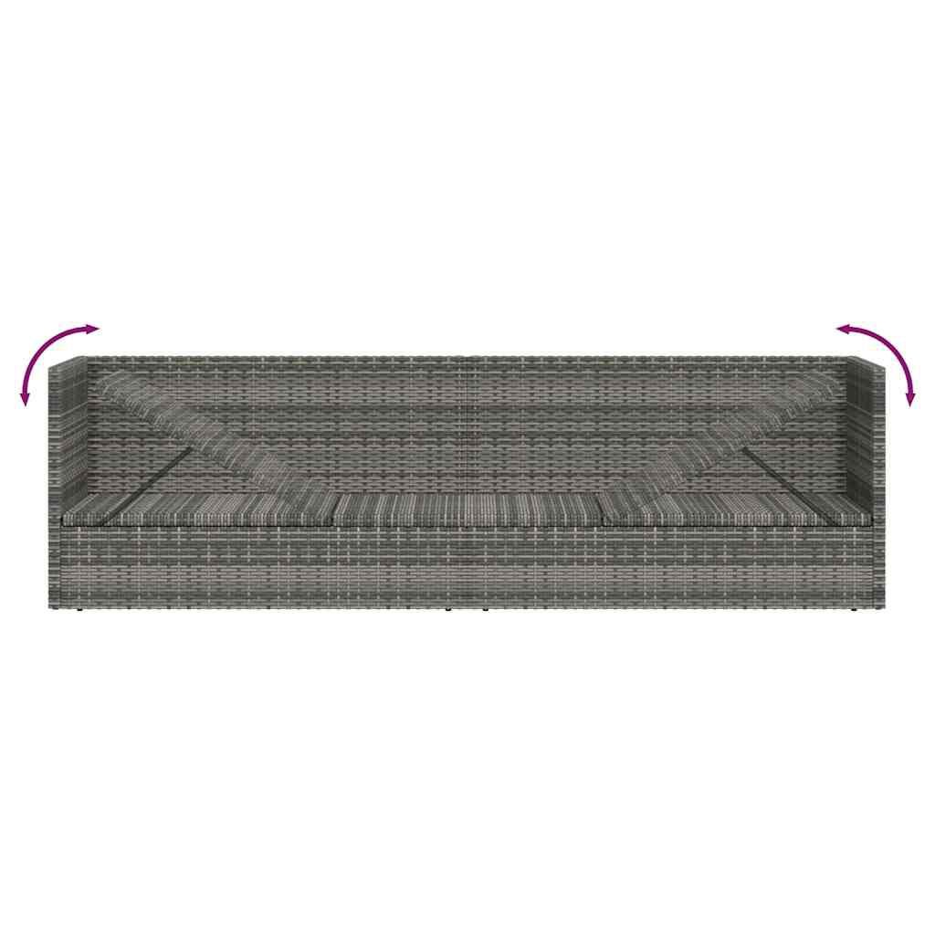 vidaXL Garden Bed Grey 200x60 cm Poly Rattan