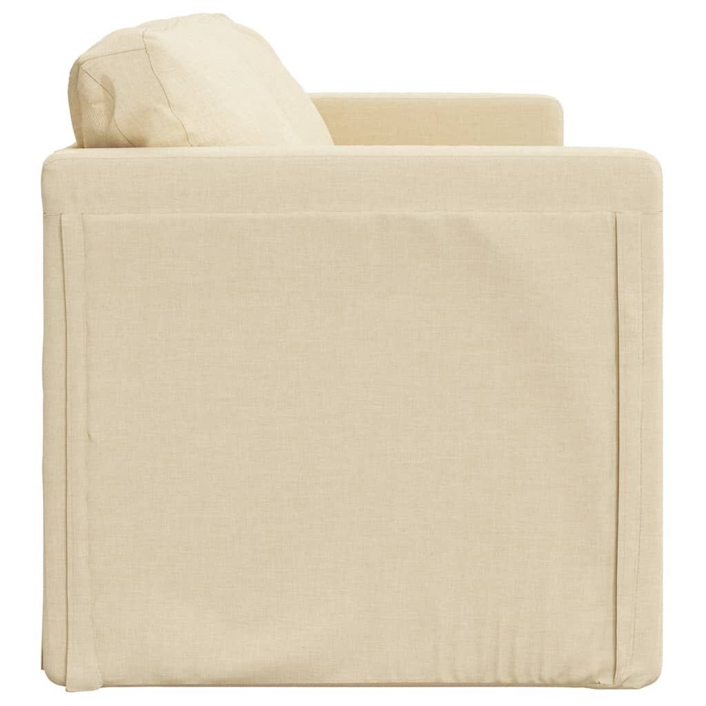 vidaXL Floor Sofa Bed 2-in-1 Cream 112x174x55 cm Fabric