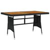 vidaXL Garden Table | Black | Poly Rattan & Solid Acacia Wood | Medium | Durable