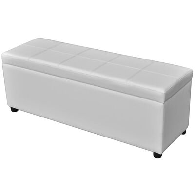 vidaXL Long Storage Bench Wood White, white vidaXL Long Storage Bench Wood White