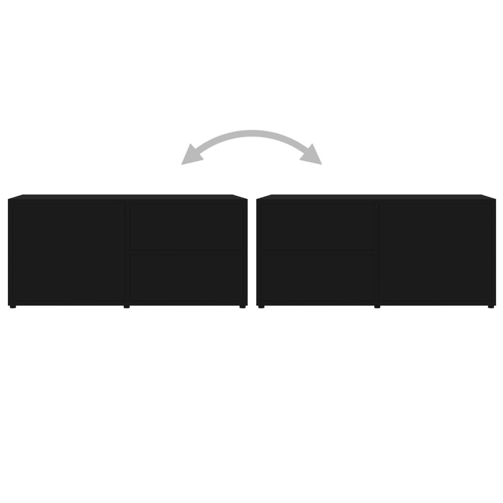 vidaXL TV Cabinet Black 80x34x36 cm Engineered Wood