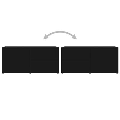 vidaXL TV Cabinet Black 80x34x36 cm Engineered Wood, black vidaXL TV Cabinet Black 80x34x36 cm Engineered Wood