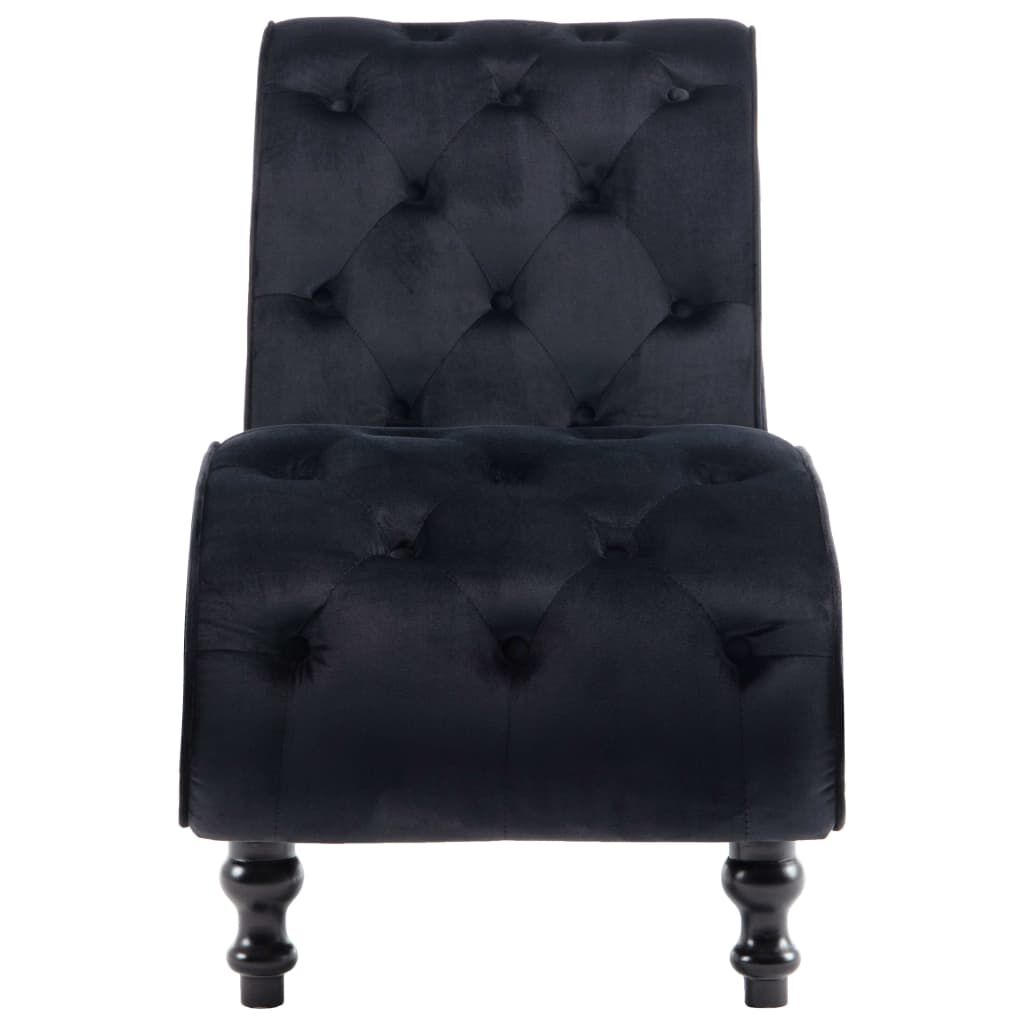 vidaXL Chaise Lounge Black Velvet