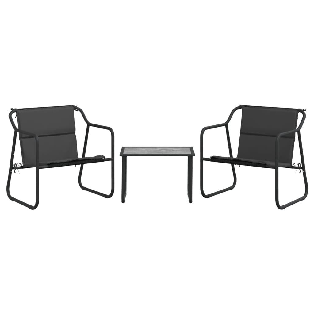 vidaXL 3 Piece Garden Lounge Set with Cushions Anthracite Steel