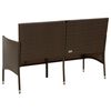 vidaXL 3-Seater Garden Sofa with Cushion Brown Poly Rattan