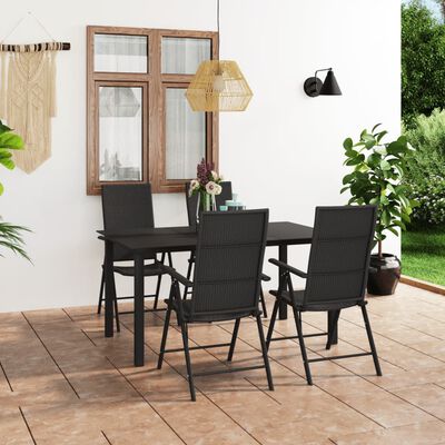 vidaXL 5 Piece Garden Dining Set Black,  vidaXL 5 Piece Garden Dining Set Black