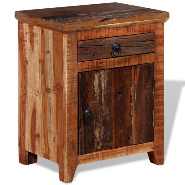 vidaXL Nightstand Solid Acacia Reclaimed Wood