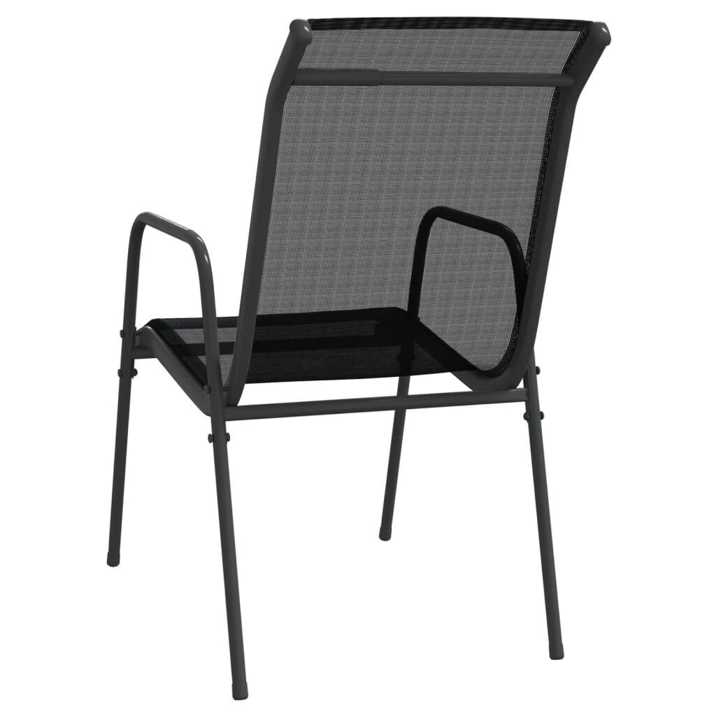 vidaXL Garden Chairs 6 pcs Steel and Textilene Black