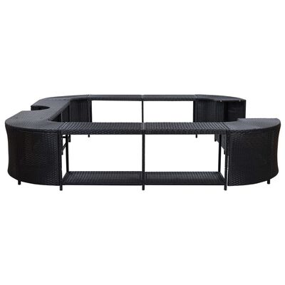 vidaXL Square Spa Surround Black 268 x 268 x 55 cm Poly Rattan, black vidaXL Square Spa Surround Black 268 x 268 x 55 cm Poly Rattan