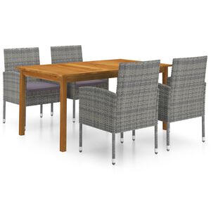 vidaXL 5 Piece Garden Dining Set Grey