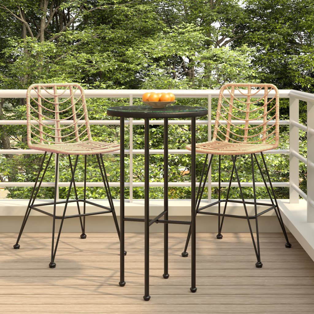 vidaXL Bar Stools 2 pcs 45x56x103.5 cm PE Rattan and Steel
