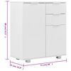 vidaXL Sideboard High Gloss White 71x35x80 cm Engineered Wood