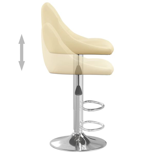 vidaXL Bar Stools 2 pcs Cream Faux Leather