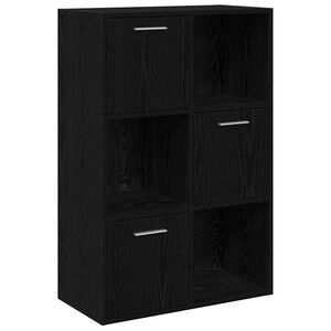 vidaXL Storage Cabinet Black 60x29.5x90 cm Engineered Wood