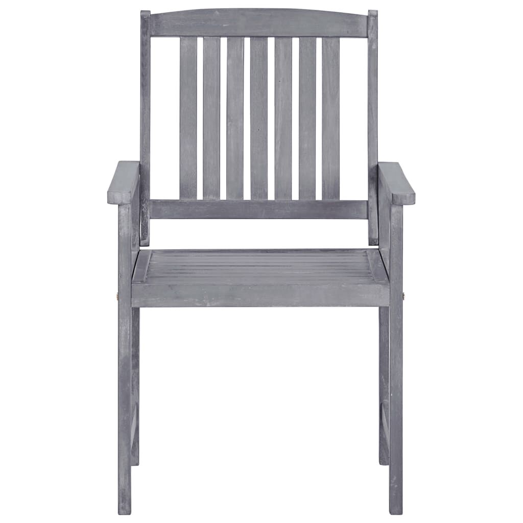vidaXL 7 Piece Outdoor Dining Set Grey Solid Acacia Wood