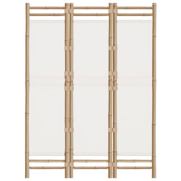 vidaXL Folding 3-Panel Room Divider 120 cm Bamboo and Canvas