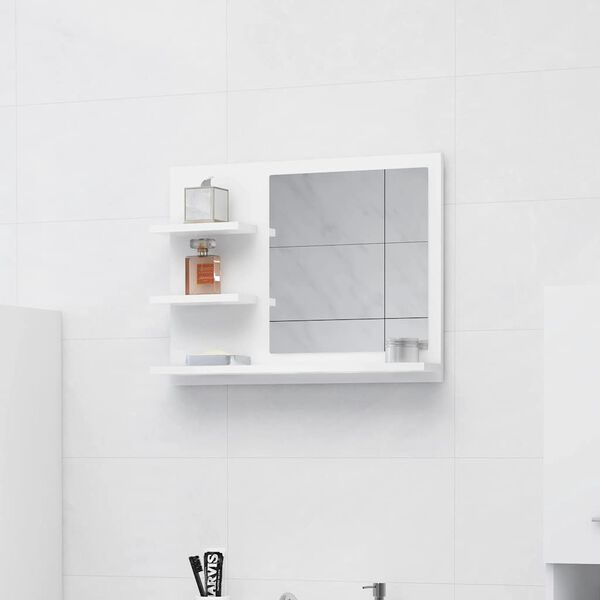 vidaXL Bathroom Mirror White 60x10.5x45 cm Engineered Wood