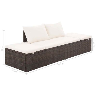 vidaXL Garden Bed Brown 195x60 cm Poly Rattan, brown vidaXL Garden Bed Brown 195x60 cm Poly Rattan