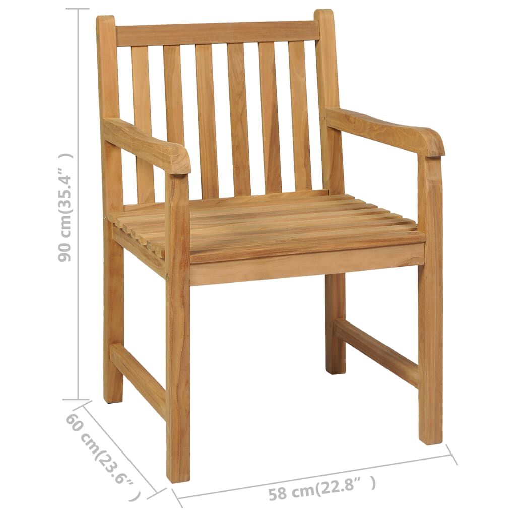 vidaXL 3 Piece Garden Dining Set Solid Teak Wood