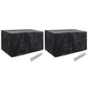 vidaXL Garden Furniture Cover | Set of 2 | Black | Polyethylene