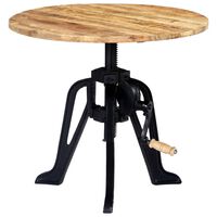 vidaXL Side Table 60x(46-63) cm Solid Mango Wood and Cast Iron,  vidaXL Side Table 60x(46-63) cm Solid Mango Wood and Cast Iron