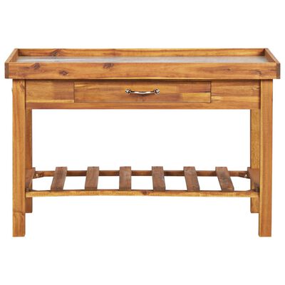 vidaXL Garden Work Bench with Zinc Top Solid Acacia Wood,  vidaXL Garden Work Bench with Zinc Top Solid Acacia Wood