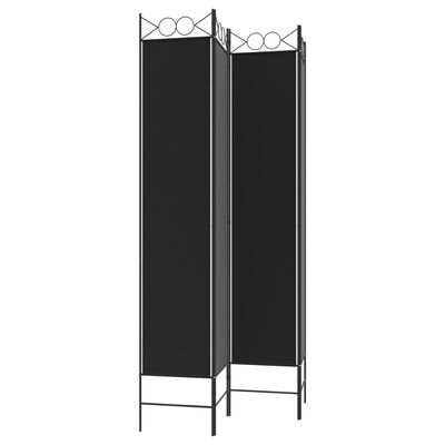 vidaXL 4-Panel Room Divider Black 160x220 cm Fabric, black vidaXL 4-Panel Room Divider Black 160x220 cm Fabric