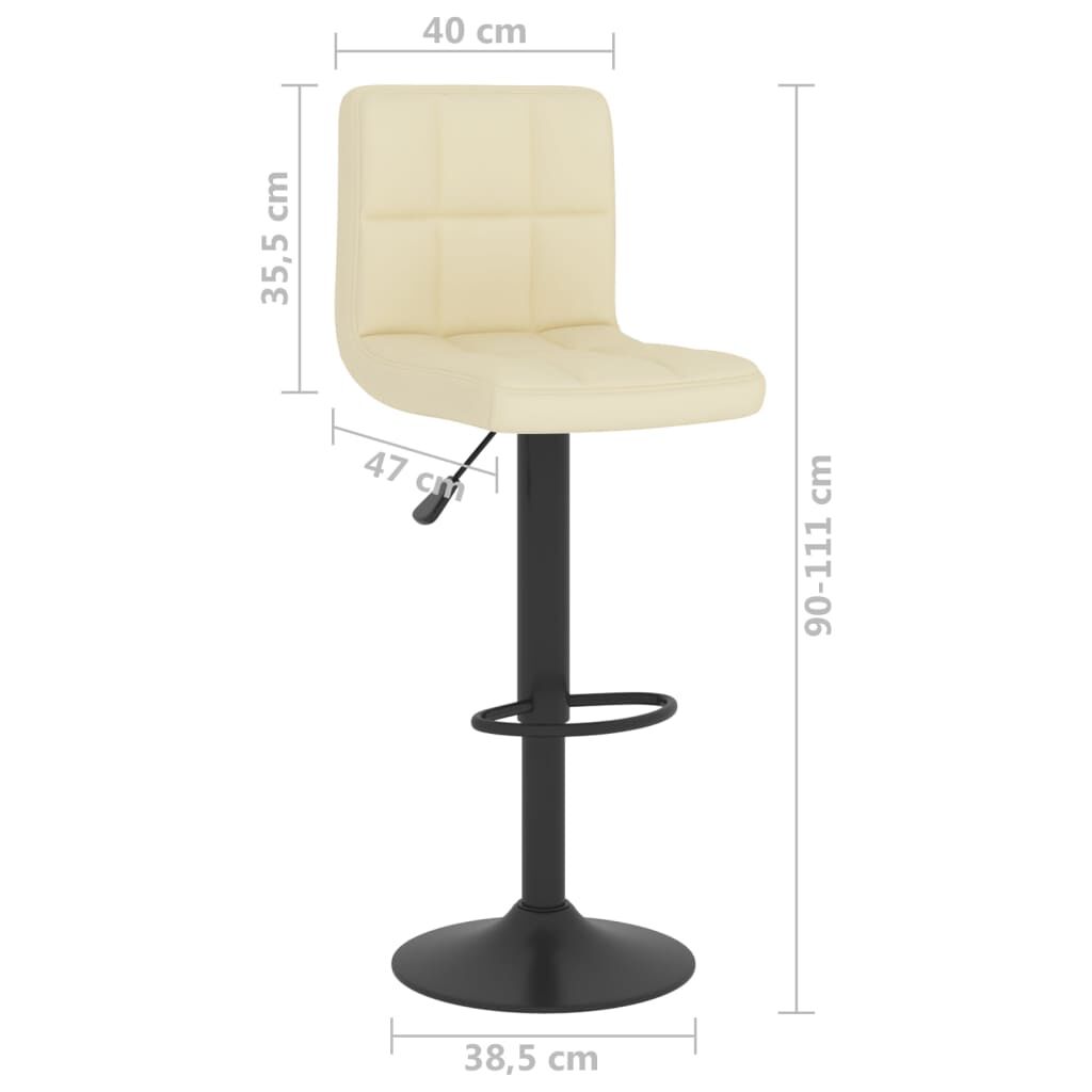 vidaXL Bar Stools 2 pcs Cream Fabric