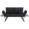 vidaXL Garden Bench with Cushions 176 cm Black Poly Rattan