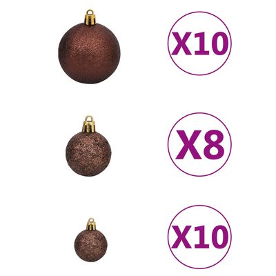 vidaXL Artificial Pre-lit Christmas Tree with Ball Set Green 210 cm