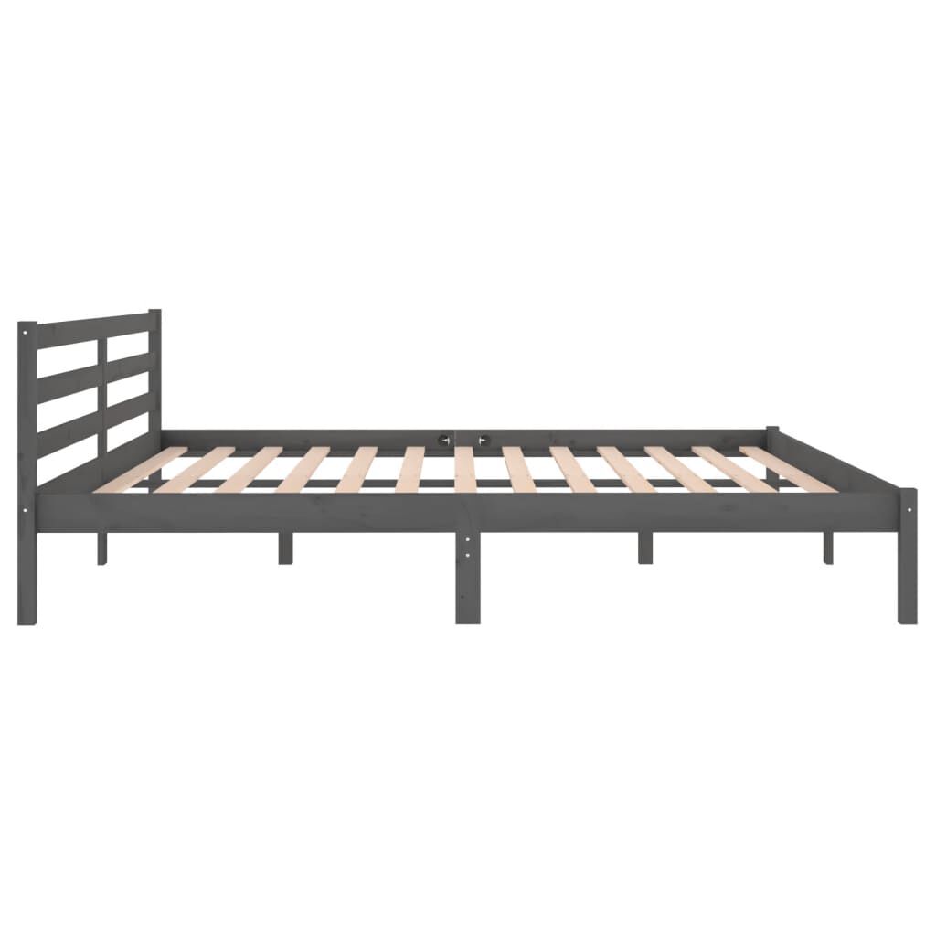 vidaXL Bed Frame without Mattress Solid Wood Pine 200x200cm Grey