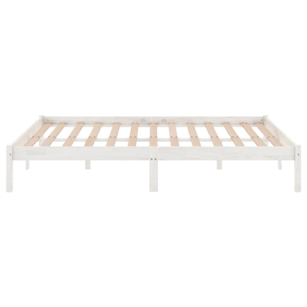 vidaXL Bed Frame without Mattress White Solid Wood 160x200 cm