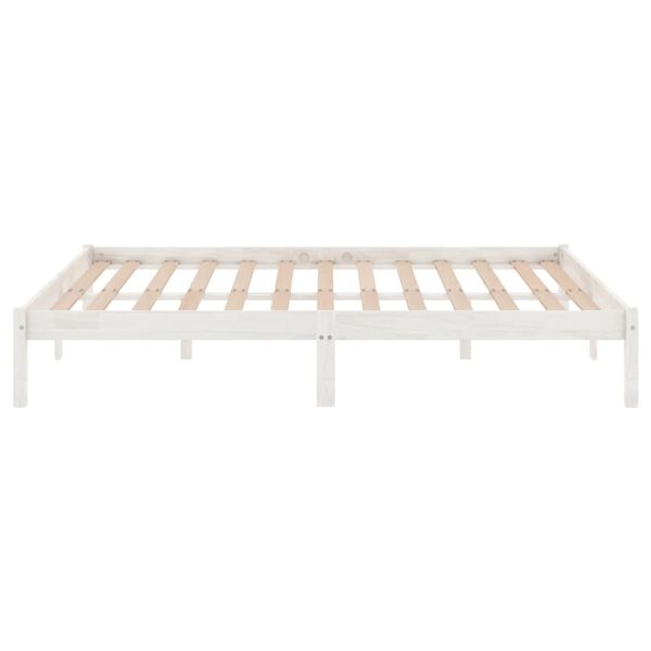 vidaXL Bed Frame without Mattress White Solid Wood 160x200 cm