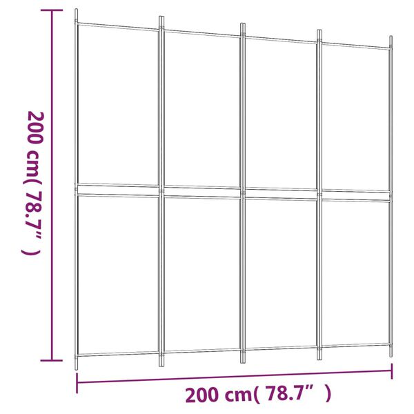 vidaXL 4-Panel Room Divider Anthracite 200x200 cm Fabric